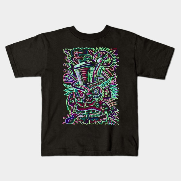 Utterly Mad Hatter Kids T-Shirt by Rukz One